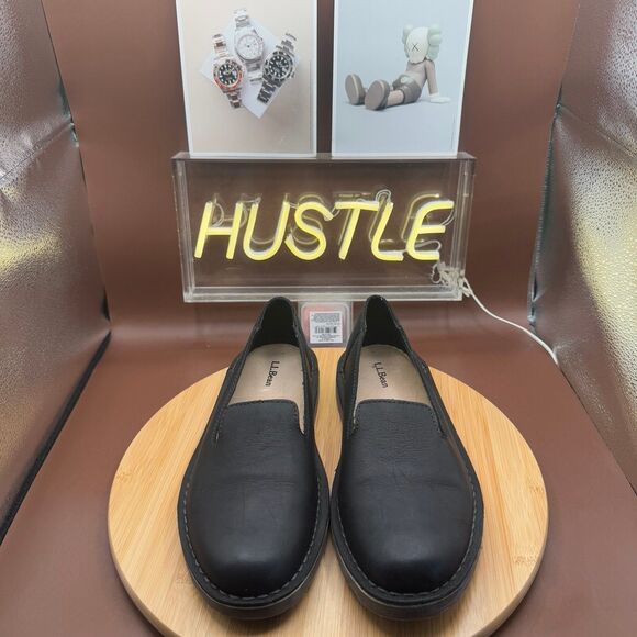 L.L. Bean Stonington Women's Sz 10 Loafers Flats Black Leather Slip On - Picture 4 of 9